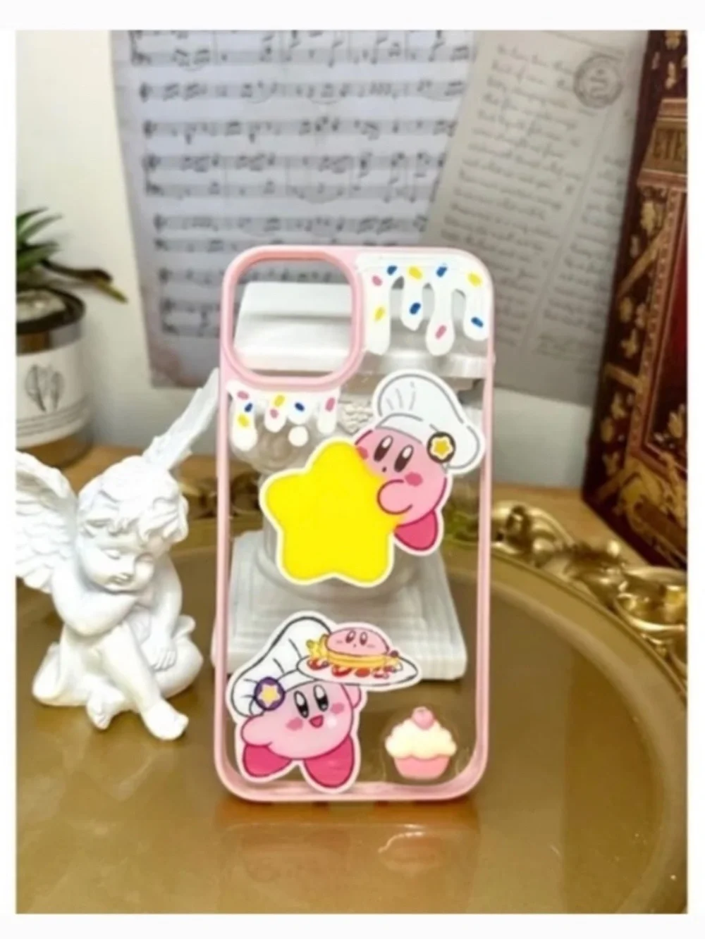 iPhone 13 cartoon case.Handmade cute case with free gift beads chain